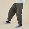 Boys' Elastic Washed Cotton Straight-Leg Casual Pants