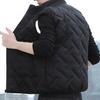 Men Waistcoat Embossing Solid Color Stand Collar Cotton Padded Coldproof Autumn Winter Zipper Vest Coat for Rock Climbing