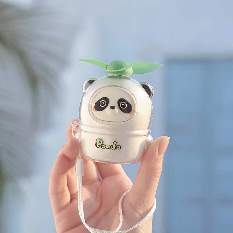 Summer Panda Portable Neck Hanging Neck Fan Sports Fan with Rechargeable Mini USB Outdoor Cooling Small Fan
