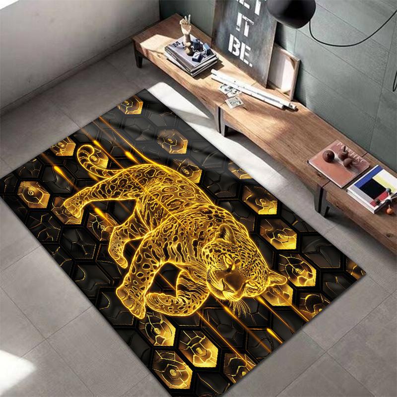 Golden animals Pattern Square Carpet,Area Rug,Carpet Rug for Living Room Bedroom Sofa Playroom Decor,Non-slip Floor Mat,Holiday Birthday Gifts