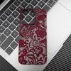 Burgundy Lace Phone Case for iPhone 17/16/15/14 Plus/13/12/11 Pro Max Clear TPU Cover Elegant Floral Pattern Protective Cover