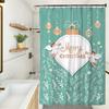 Cute Cartoon Christmas Washable Dirt-Resistant Shower Curtain Shower Head Waterproof Polyester Bath Curtain For Home Decor