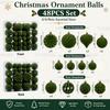 Velvet Christmas Ornament Balls Set 48PCS Plastic Flocked Baubles DIY Christmas Tree Decor Holiday Home Party Hanging Decor