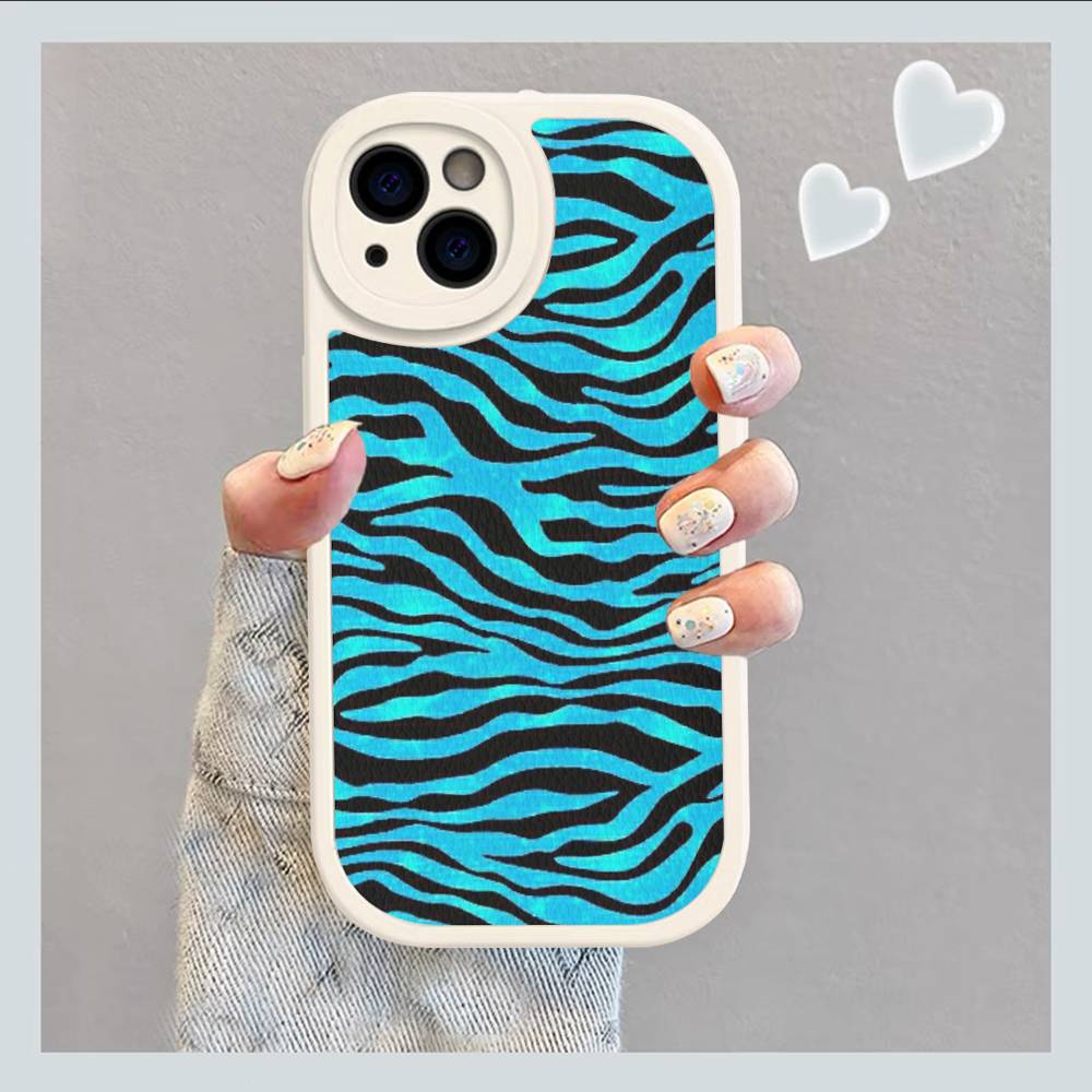 Zebra Print Clip Art For IPhone 16 15 14 13 12 11 Pro Max Plus Leather Phone Cover
