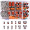174 Stück 12 Kits DT-Serie DT-Steckverbinder-Kit 2 3 4 6 8 12-Pin-Steckverbinder mit Größe 16 gestanzten Kontakten für Deutsch-Steckverbinder, IP68 Wasserdicht Automobil