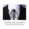 Round Bolo Tie Western Cowboy Shirt Imitation Gem Pendant Vintage Star Necklaces  For Men Women