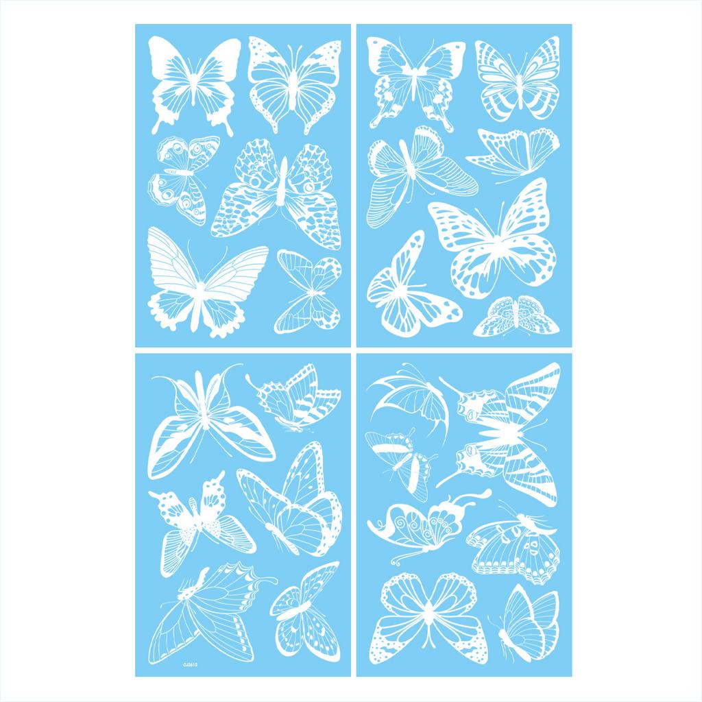 Spring 2026 White Butterfly Hummingbird Flower Static Cling Window Stickers No Residue Decorative Safety