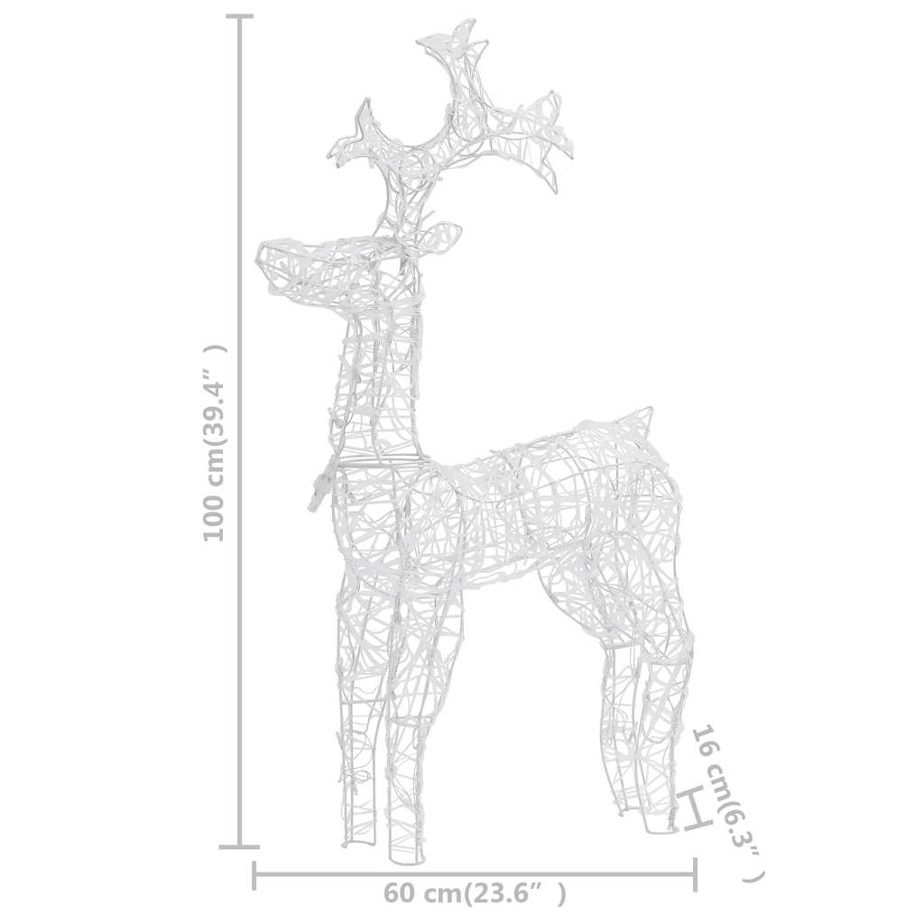 Reindeer Christmas Decoration 3 Pcs 60x16x100 cm Acrylic