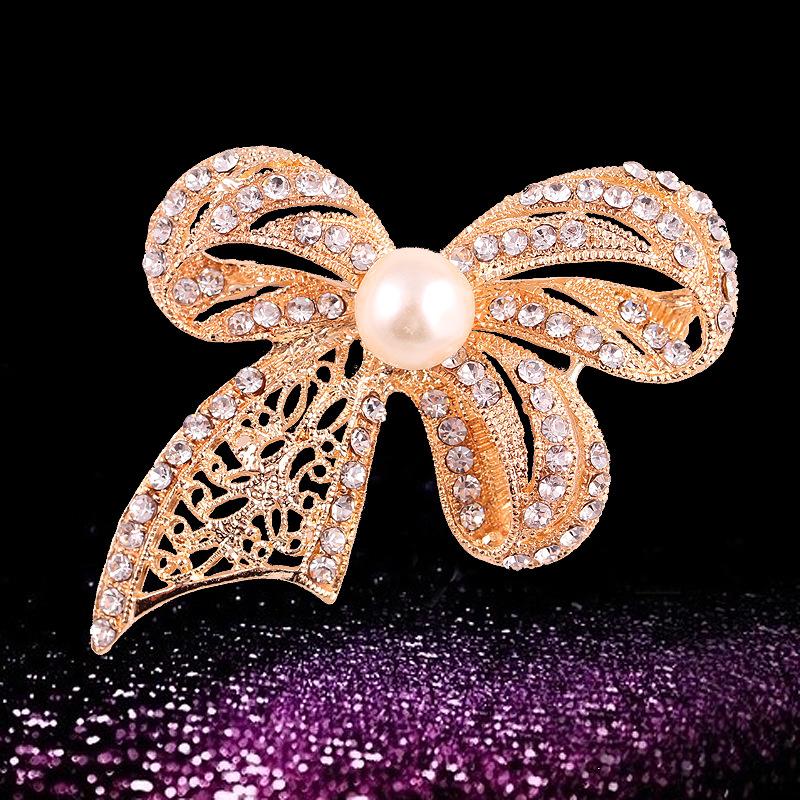 

Fashion Retro Pearl Bow Brooch Corsage Women s Accessory Ethnic Style Exquisite Hypoallergenic Luxury Enamel Long-lasting Color Gift