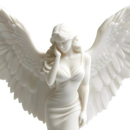3D Printed Elegant Angel Figurine with Large Wings Decorative Angel Statue Angel Art