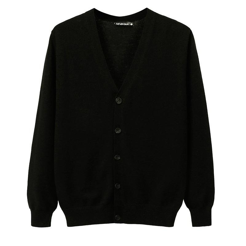 Maglione da uomo in cotone autunnale e invernale Cardigan lavorato a maglia Slim a maniche lunghe con scollo a V Giacca casual