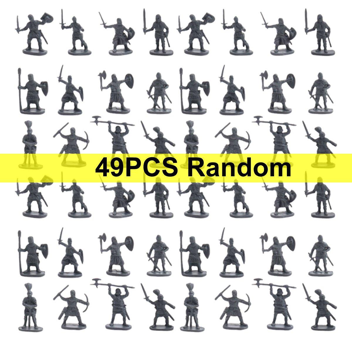 49pcs Mini Medieval Soldier Figurines Detailed Miniature Soldiers for Diorama Tabletop RPG War Games Historical Collectibles ZSY