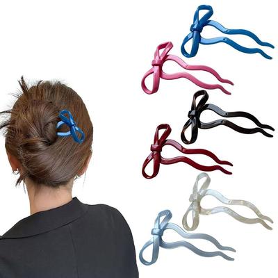 U-Shaped French Hair Pin Acrylic Wavy Hairpins New Acrylic Bow Hair Pins  Hairpin Accessories