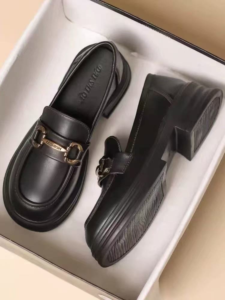 Platform women's new spring and autumn 2025 Mary Jane single shoes college small leather shoes