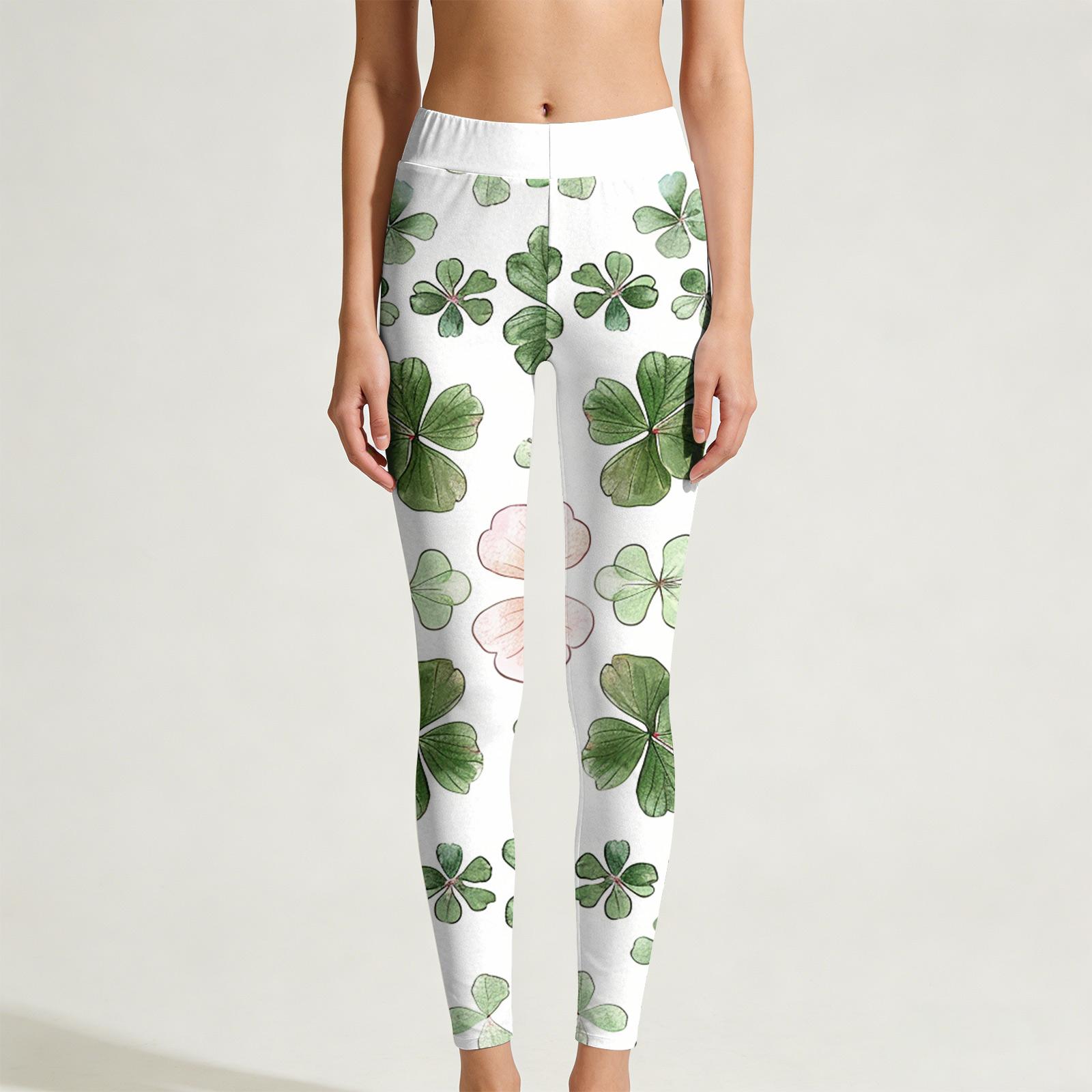 

Жіночі Повсякденні Модні Вуличні Еластичні Йога-Штани З Принтом Slim-Fit Укорочені XXXL білий