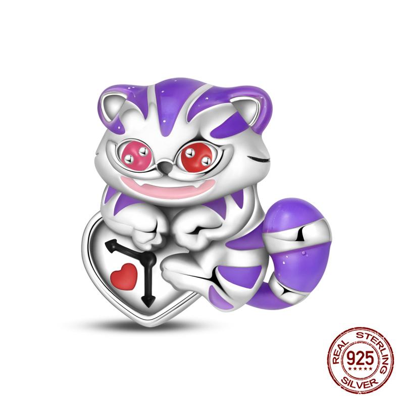 New 100% Copper Original Magic Cat Beaded Rabbit Charms Fit Pand Bracelet Diy Jewelry Making Women Halloween Gift