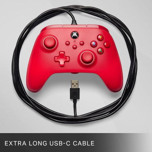 [2 Year Warranty] Powera Wired Controller Xbox Series X|s Xbox One Pc for Windows 10/11  Official Licensed  1519366-01 Red Double Vibration Function