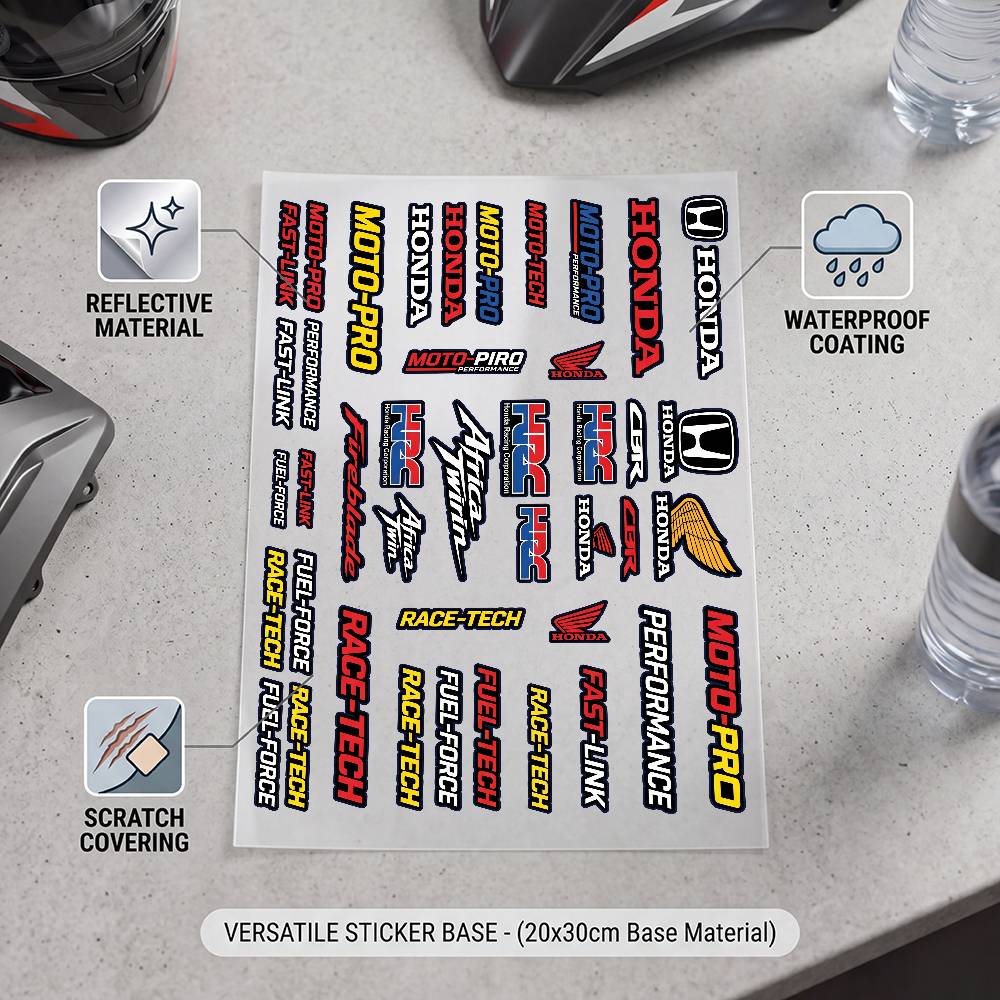 FOR HONDA Waterproof Reflective Scratch Cover Sticker Universal Decor Decal For Car Motorcycle Helmet RefrigeratorOW3 vhbm0