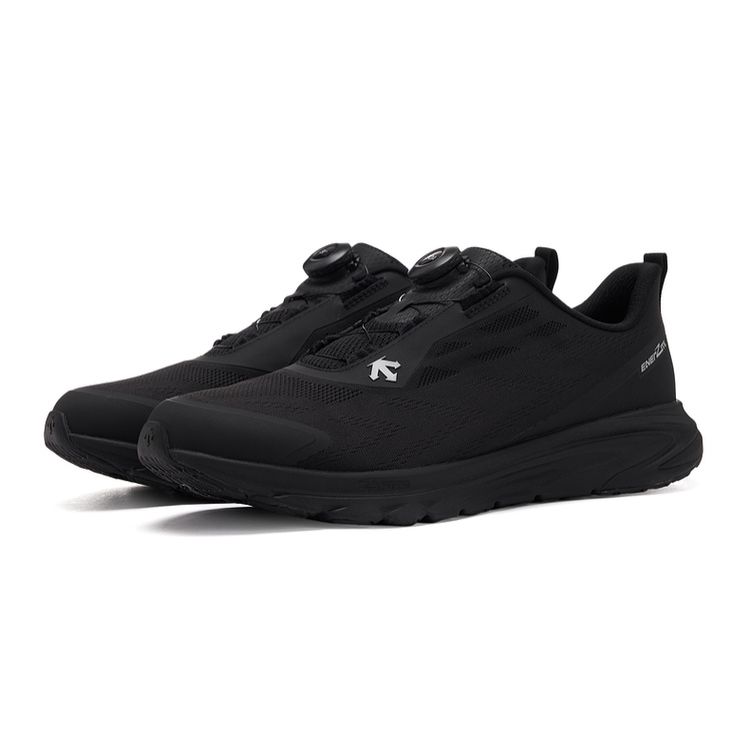 Descente Running Series Sports Lace-Up Shock Absorbing Non-Slip Breathable Low-Top Running Shoes Men sneaker Black D4231RRN23-BK