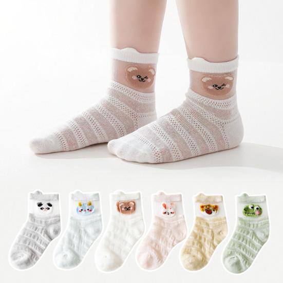 

1 пара детских носков, устойчивые к выцветанию хлопковые летние носки с изысканным узором, летние детские носки-тафферы с петельками и принтом, подарок на день рождения