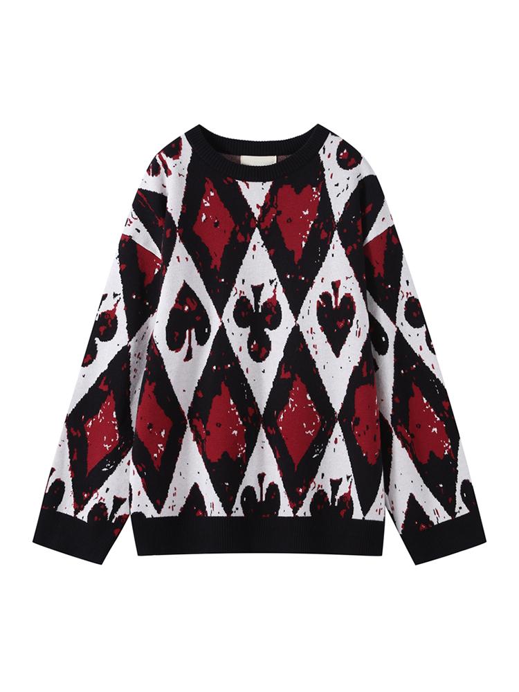 

Женский модный свитер с покером Женская теплая толстовка Женский зимний теплый свитер с подкладкой Черно-красный свитер Осень и зима L чёрный