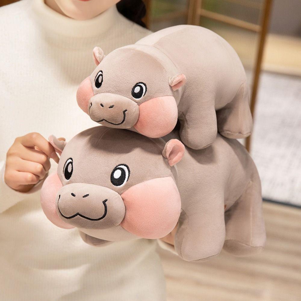 Short Legs Plush Moo Deng Doll Chubby Hippopotamus Stuffed Animal Doll Hippo Plush Toy Room Decor
