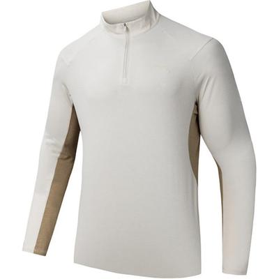 Outdoor Series Stand Collar Straight Fit Long Sleeve T-Shirt Men Tops Chalk-White 152446404-1