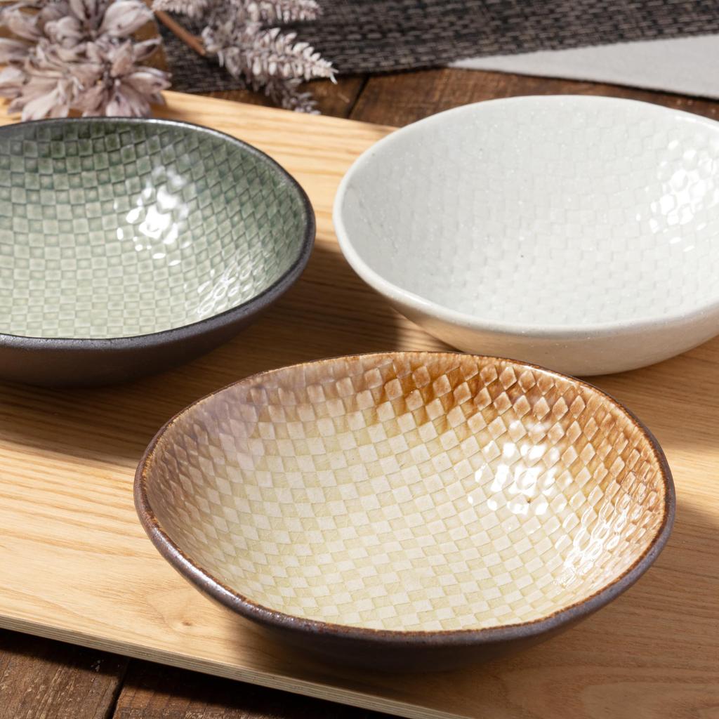 Marui Seito Shigaraki Ware Hechimon Bowl/Plate, Diameter: Approx. 16cm, Mosaic, Brown, MR-3-4189