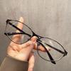 Trendy Small Frame Cat Eye Sunglasses Y2K Street Style Sunglasses Outdoor Men Women Fashion Outdoor Glasses Full Frame Silver Frame Light Blue Goggle