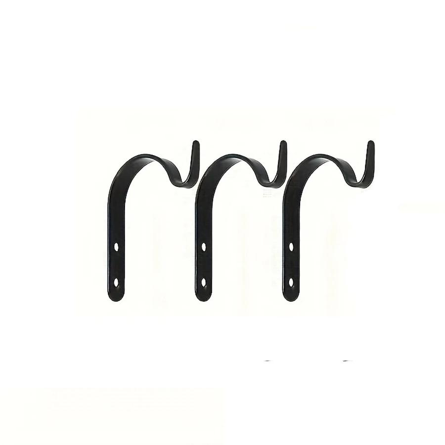 3/6Pcs J-Shape Wall Hook Metal Flower Pot Hanging Iron Hook Fixing Outdoor for Garden Wall Basket Plant Rack Bracket Decoration
