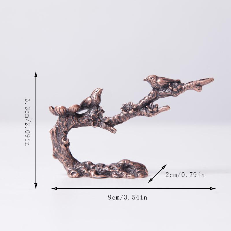 Alloy Plum Branch Magpie Backflow Incense Holder for Home and Office
