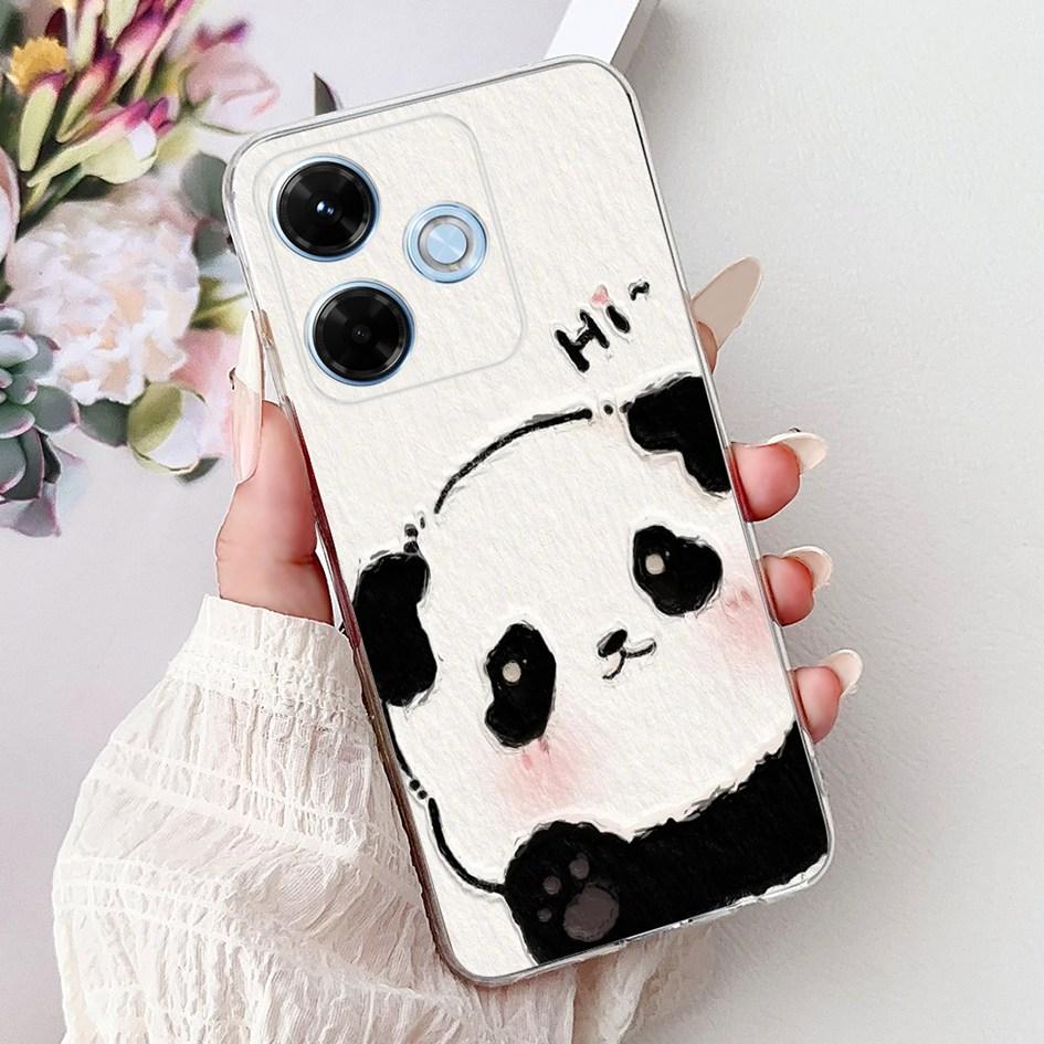 New For Xiaomi Redmi 13x 4G Case Cute Cartoon Panda Machine Flower TPU Soft Silicone Cover For Xiomi Redmi 13X Shockproof Bumper