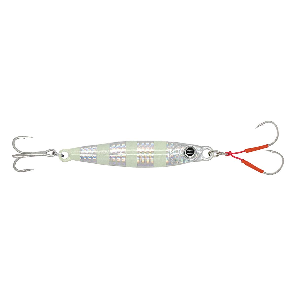 

Orudo Fishing Tackle Tungsten Jig Tangled B Zebra Glow (40g) with Double Assist Hooks, Orudo Tungsten Jig qb100200c04n0