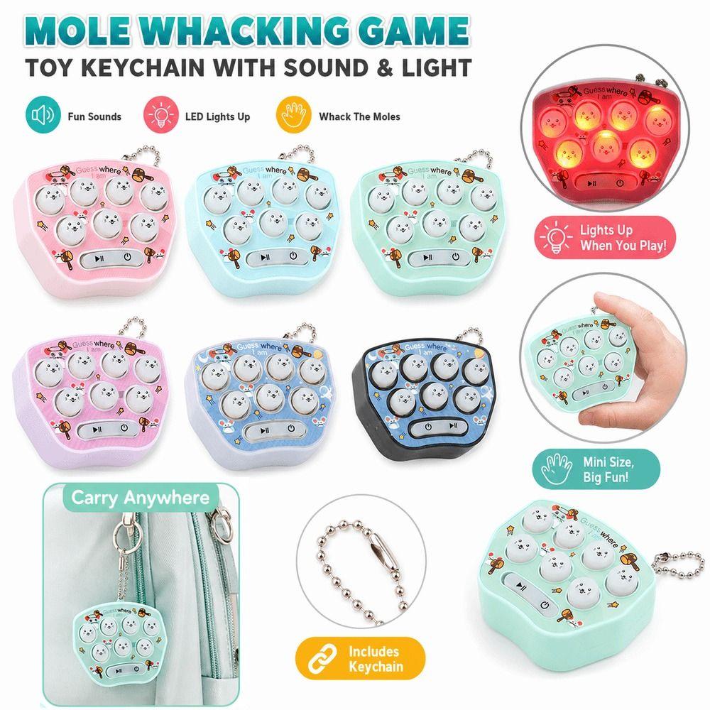 Interactive Gameplay Whack A Mole Game Mini Whacker Game Toy Game Toy Keychain  for Boys and Girls