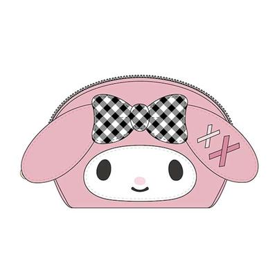 K Company My Melody & Kuromi (Matching Gingham Check Series) Oval Mini Pouch, My Melody MKO-OP-MM, H80 X W115 X D50mm