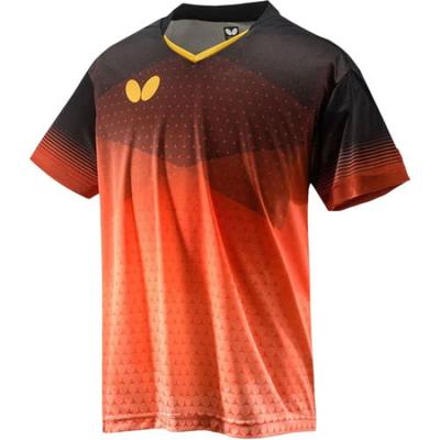 Elistar 9 Shirt Table Tennis Game Shirt SS [Butterfly] (45980-970) Black/Orange