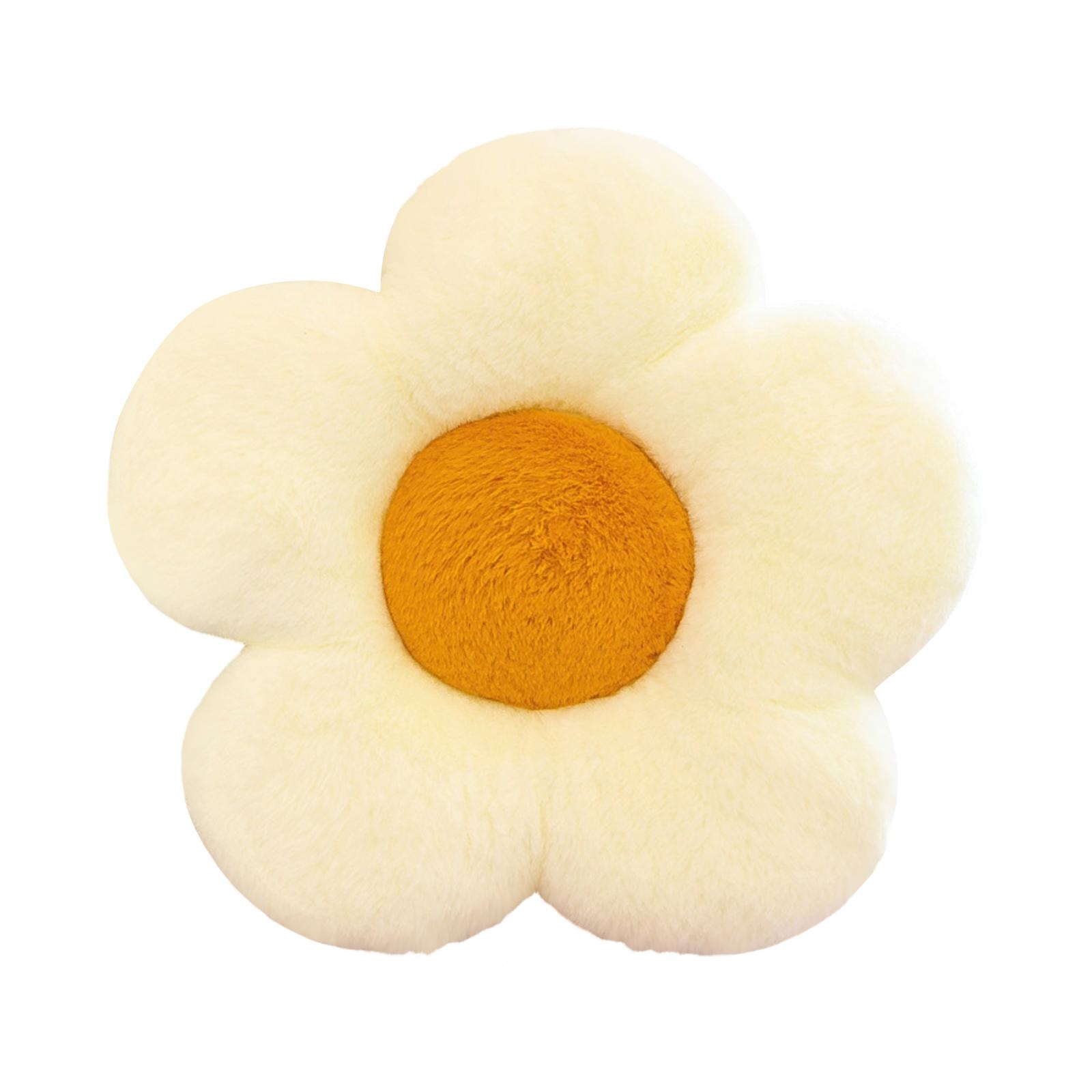 Flower Shaped Round Plush Chair Cushion, Seat Cushion Pillow One Size белый