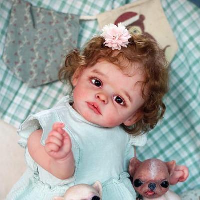 Reborn Toddler Dolls Joleen Soft Touch Cloth Body Realistic Baby Dolls for Kids Hand Implanted Curly Hair Baby Toy