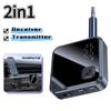 Bluetooth 5.4 Receiver Adapter 10M Stable Transmitter 3.5mm AUX Jacks for Car Speakers With LCD Battery Volume Display for Car Music/Hands-Free Call