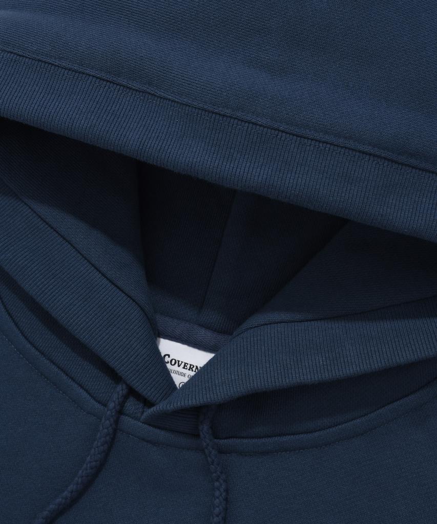 Oversized Small Authentic Logo Hoodie Dark Blue