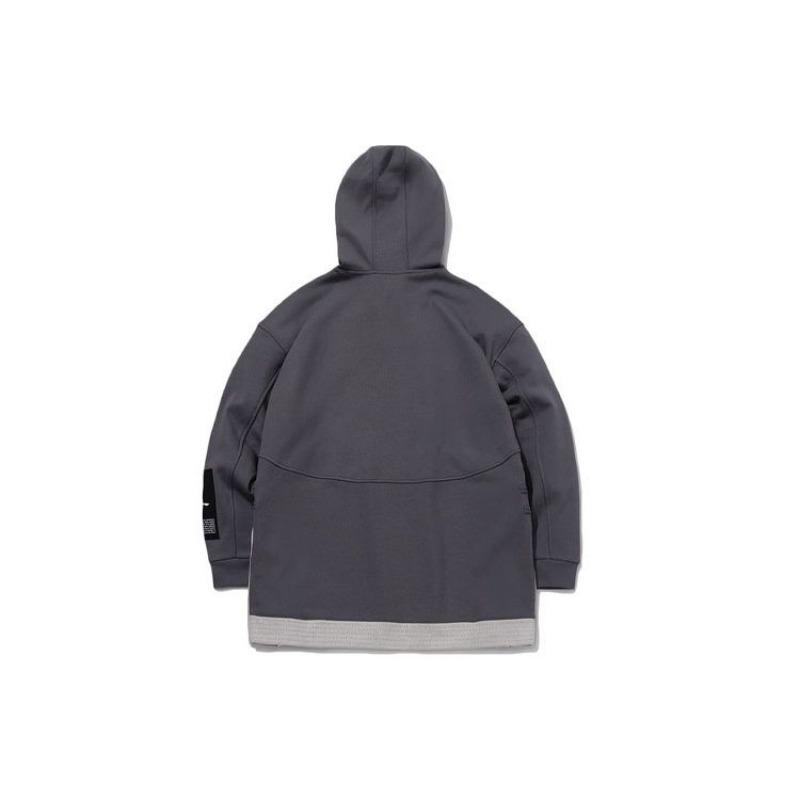 Li Ning X Jackie Chan Collaboration Kung Fu Series Button Loose Spliced Pullover Hoodie Men Hoodies Dark-Gray Purple AWDQ933-2