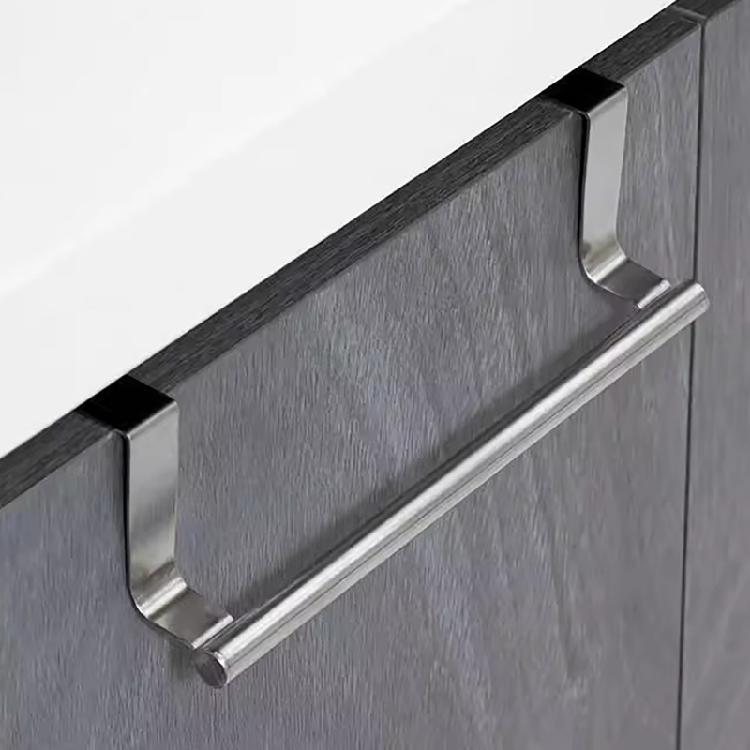 Towel Bar with Hook for Home Bathroom Kitchen,Stainless Steel Towel Hanger Over Cabinet Towel Rack Storage Organizer