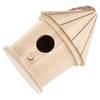 Wooden Bird House DIY Natural Wooden Round Shaped Hanging Bird Nest for Outdoor Garden