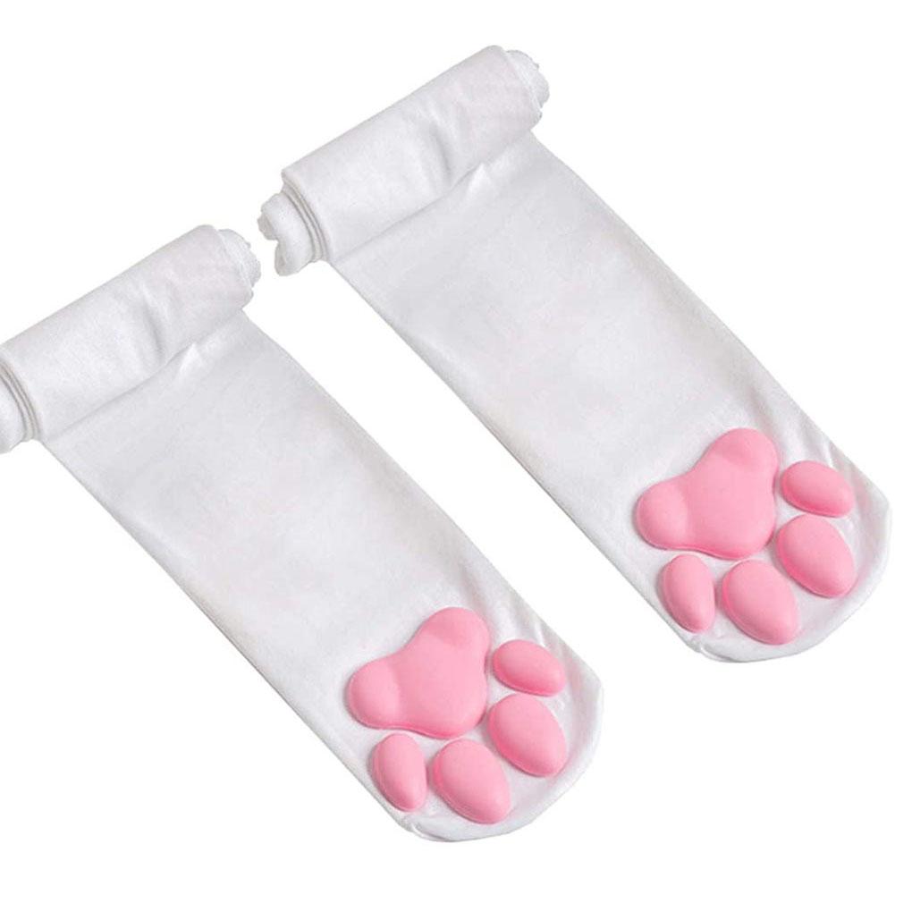 

Сексуальные и милые чулки выше колена с 3D кошачьей лапкой, чулки выше колена, нескользящие