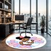 Gracie's Corner Printed Round Rug Carpet Chair Rug Area Rug Entryway Doormats,for Office Chair Living Room Bedroom Kitchen Room.