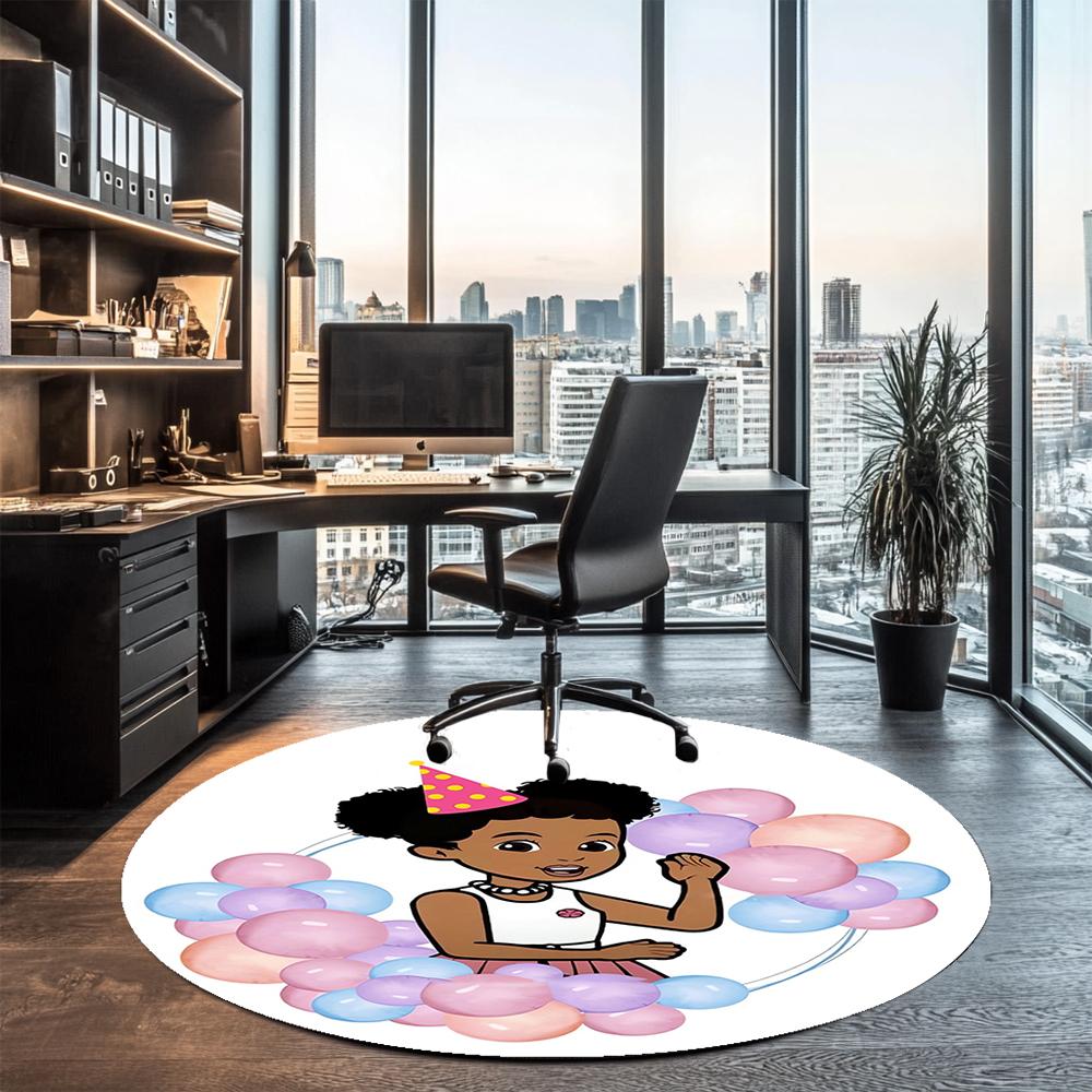 Gracie's Corner Printed Round Rug Carpet Chair Rug Area Rug Entryway Doormats,for Office Chair Living Room Bedroom Kitchen Room.