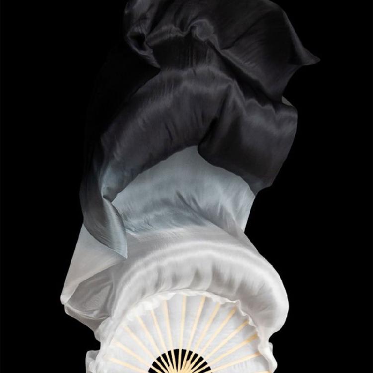 Unique Dyed Silk Dance Hand Long Fan for Dance Enthusiasts
