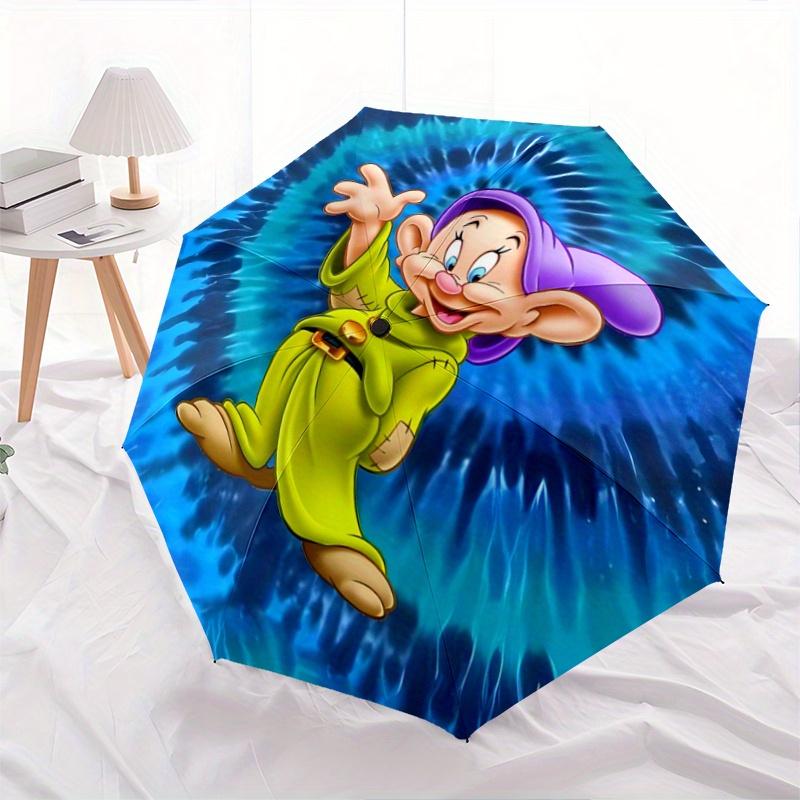 

1pc Disney Snow White Dopey Character Theme Durable Cartoon Folding Umbrella, Portable 3-Fold Compact Umbrella for Men and Women, Suitable f