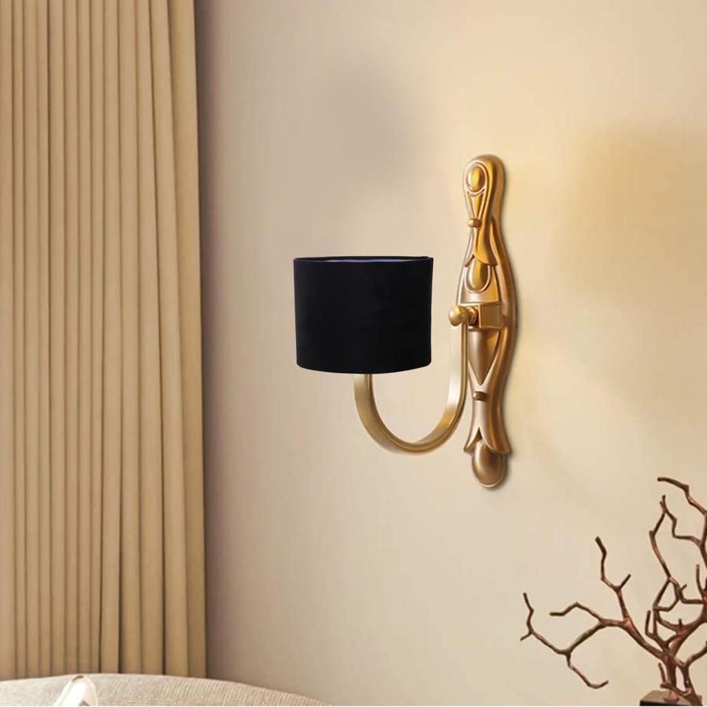 Gadpiparty E27 Oval Drum Lamp Shade Replacement - Black Silk Cloth Hardback Lampshade with Spider Clip - Transitional Style for Table & Floor Lamps -