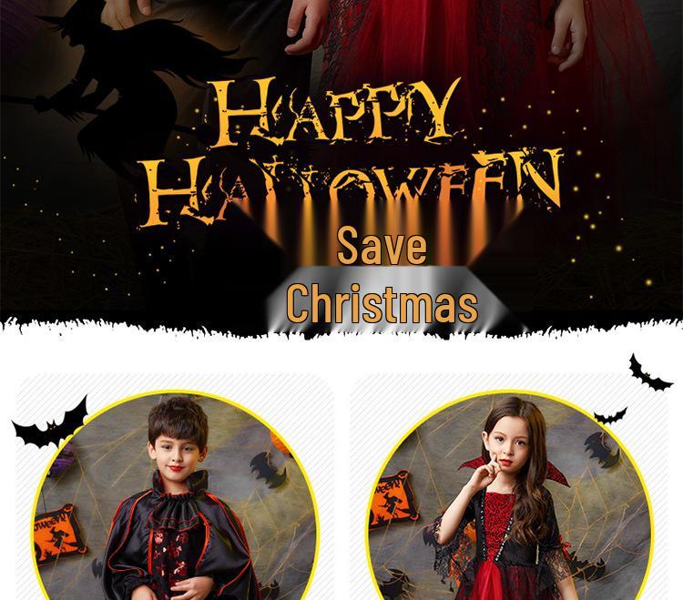 Halloween Kids' Vampire Princess & Pumpkin Cloak Costume Set